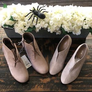 Pair of taupe/tan booties size 8.5/9